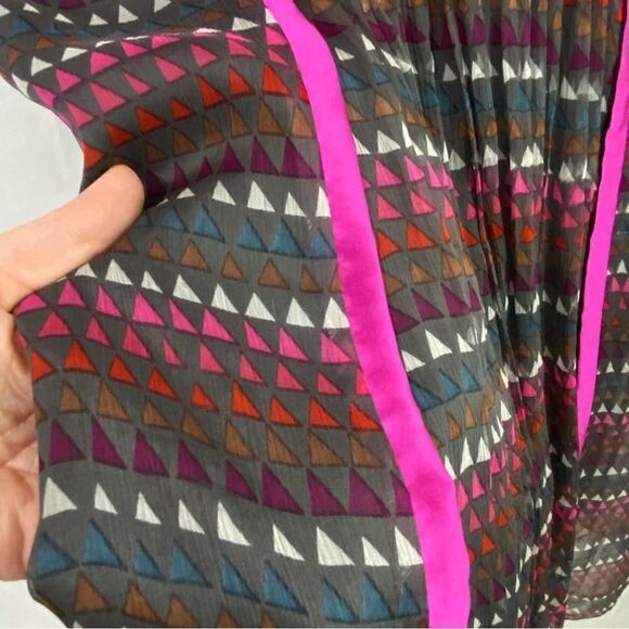 Saja 100% Silk Sleeveless Pink Brown Dress Size 8 - Picture 12 of 12